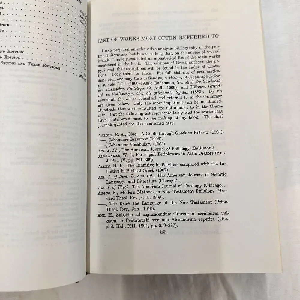 A GRAMMAR OF THE GREEK NEW TESTAMENT IN THE LIGHT OF HISTORICAL RESEARCH